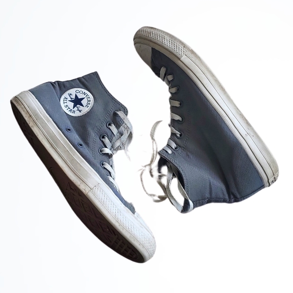 Converse Mens Chuck Taylor All Star Grey and White High Top Sneakers Size 13